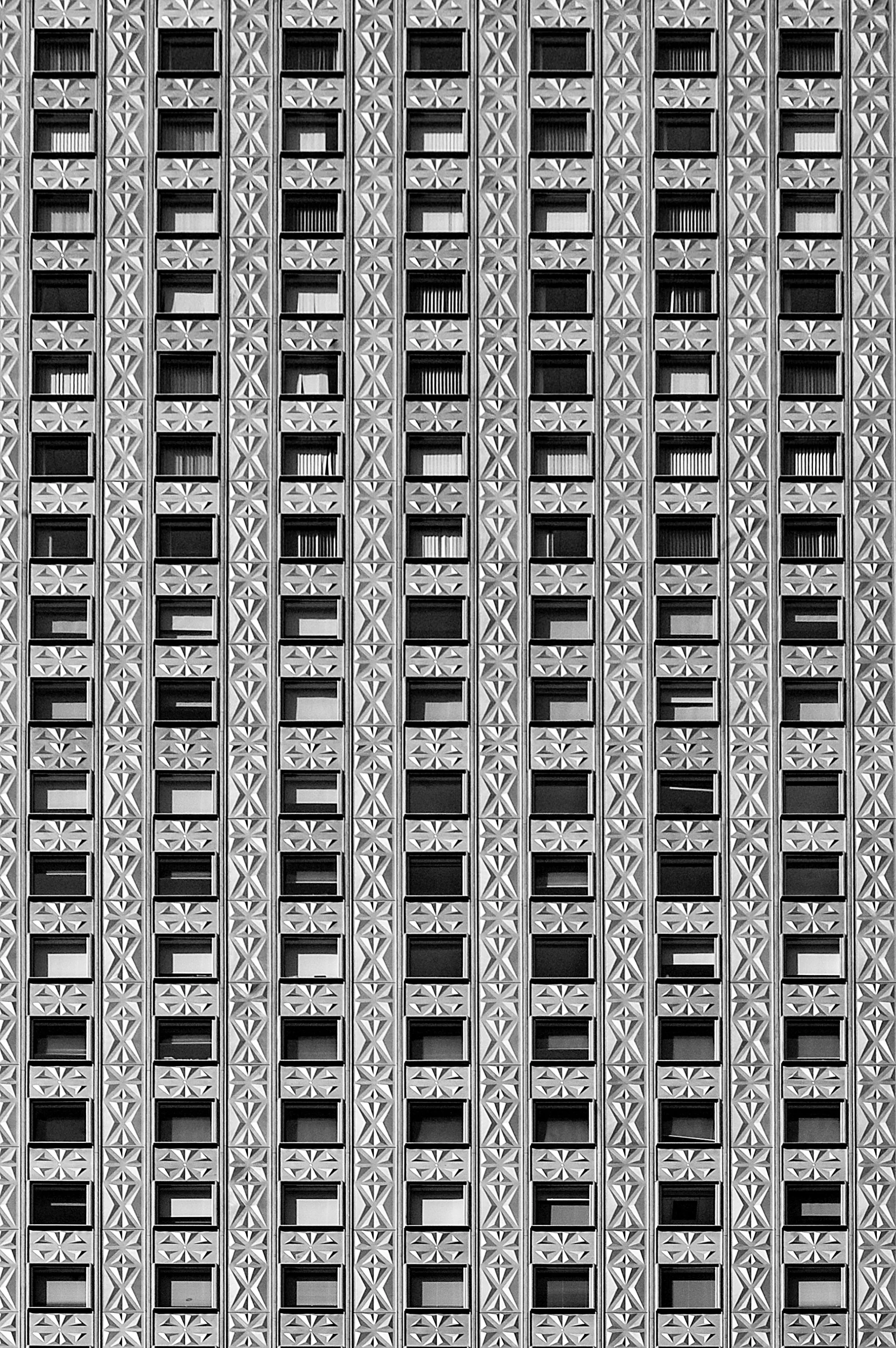 Mid-Century Embossed Stainless Steel Facade