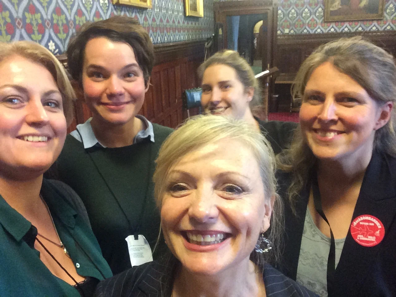 Left - right: Hannah Davies, Eleanor Rhode, Tracy Brabin MP, Kate Pilling, Rachael Maskell MP.