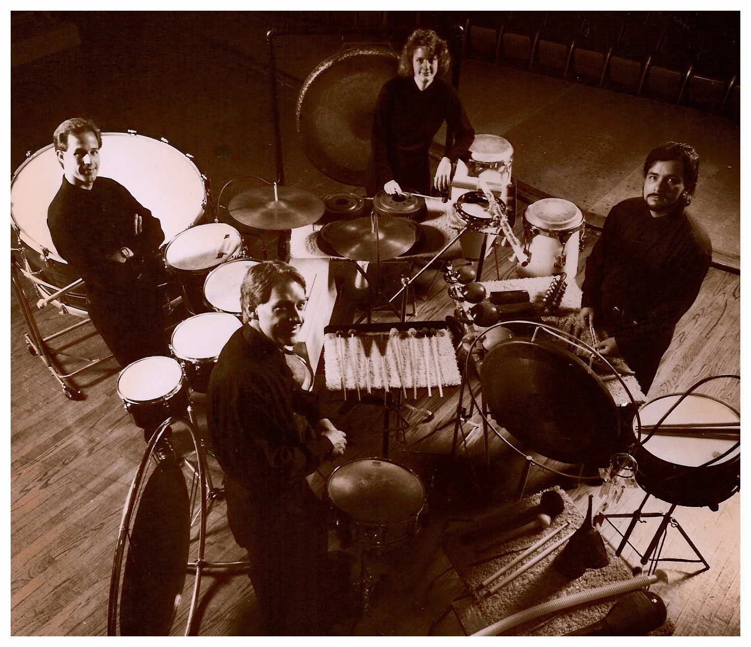 BATTU world percussion quartet in Residence at Baldwin Wallace University ca. 1993