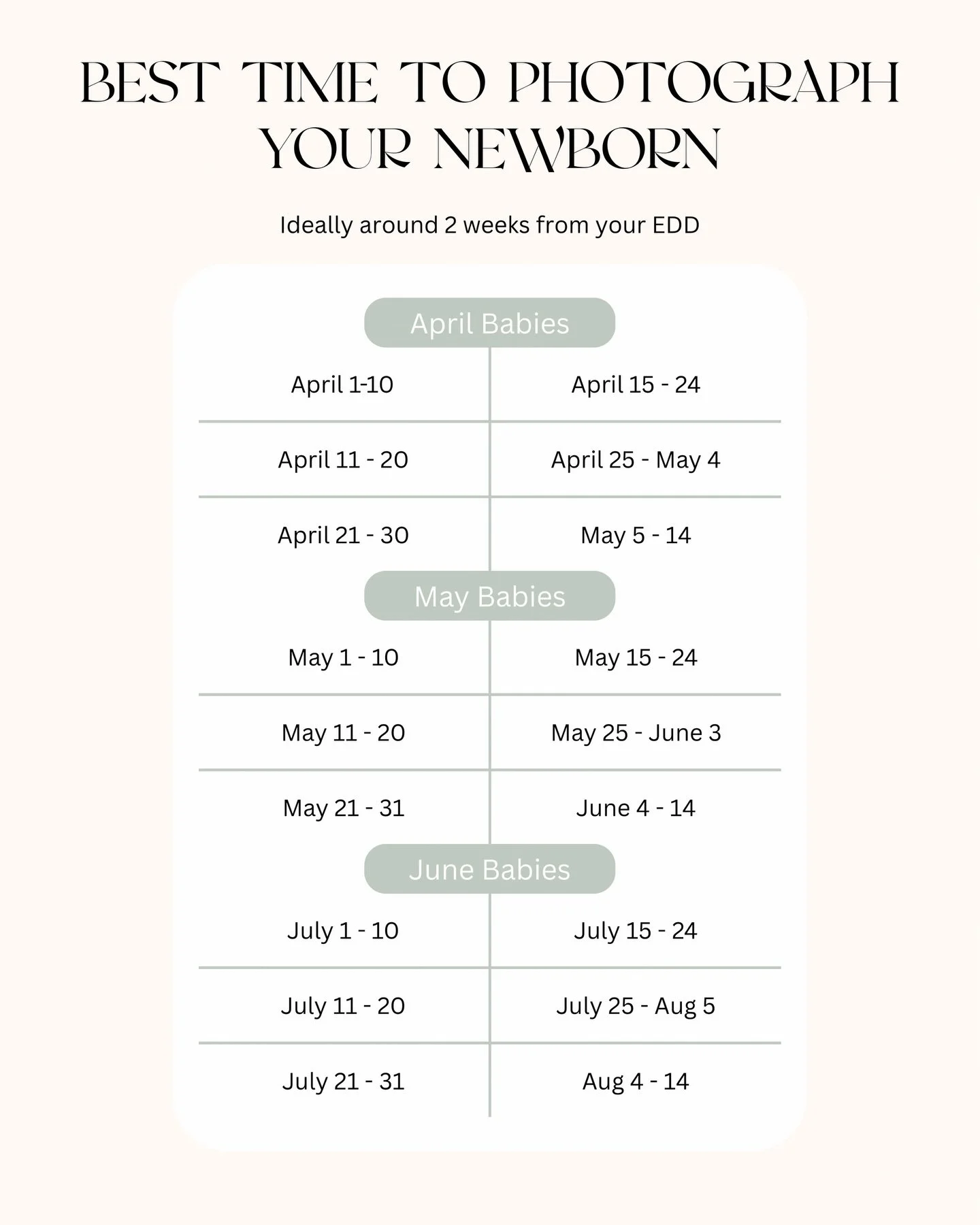 When is the best time to photograph your newborn? 🤍
The ideal window is usually within the first few weeks, but every baby and every family is different.
I recommend booking while you&rsquo;re still pregnant (second trimester is perfect) to secure a