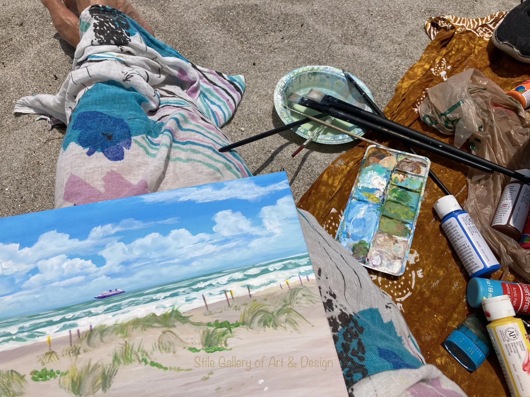 Acrylic Painting at the Beach
