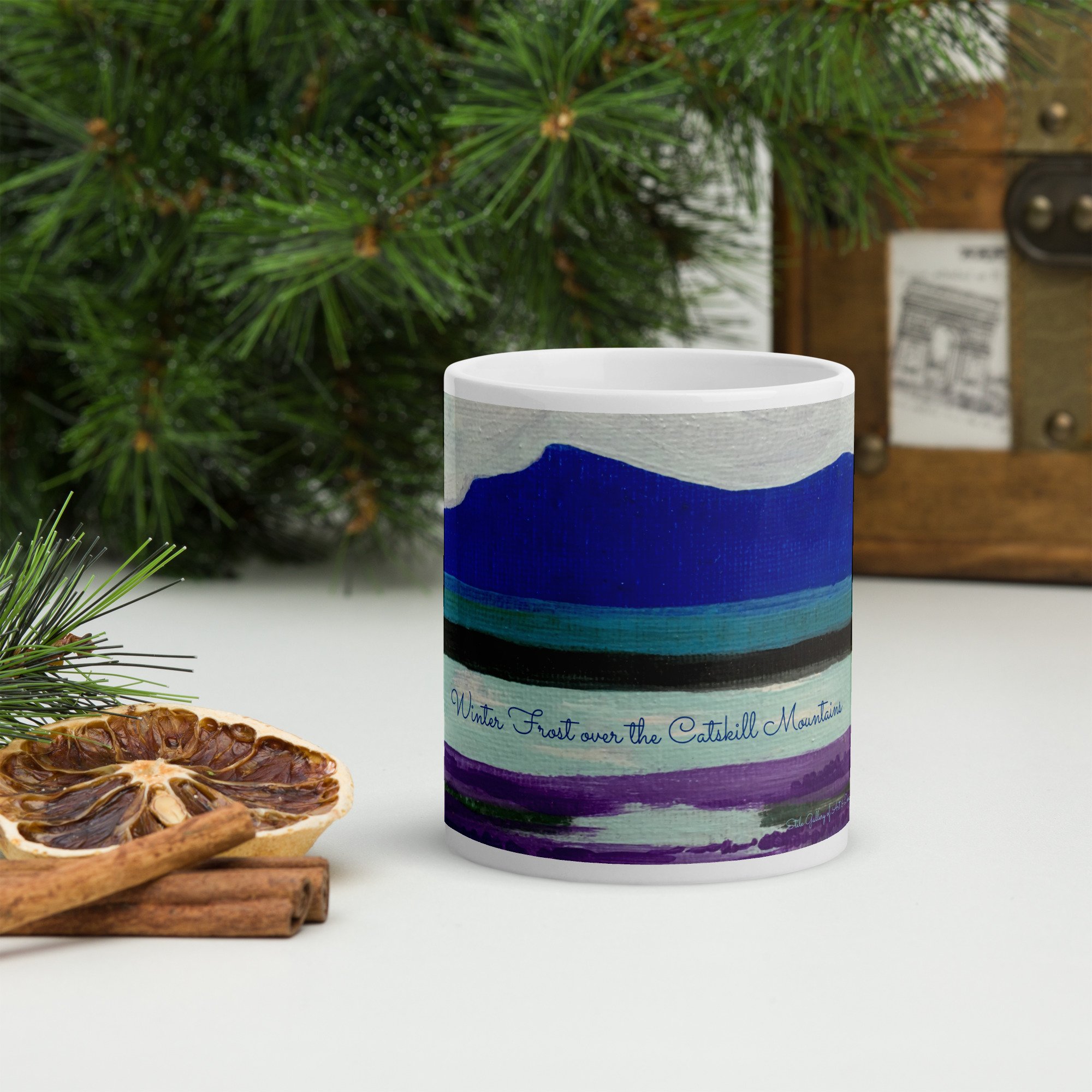Winter Frost over the Catskill Mountains Mug
