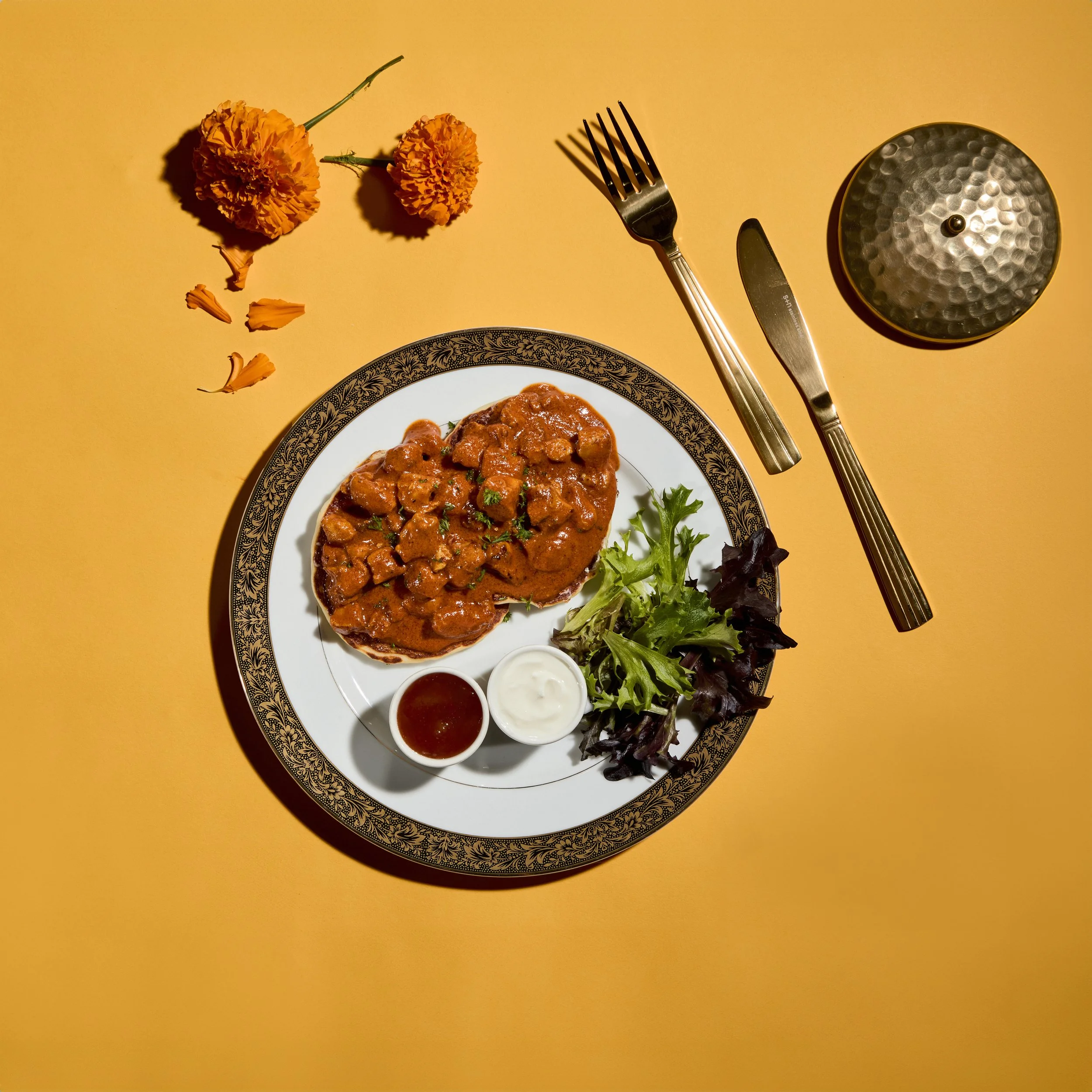 Butter Chicken Mini Pancakes