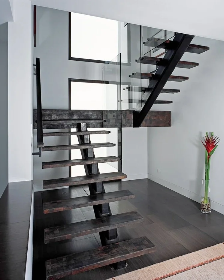  Patina’d bronze staircase for RJC Builders 