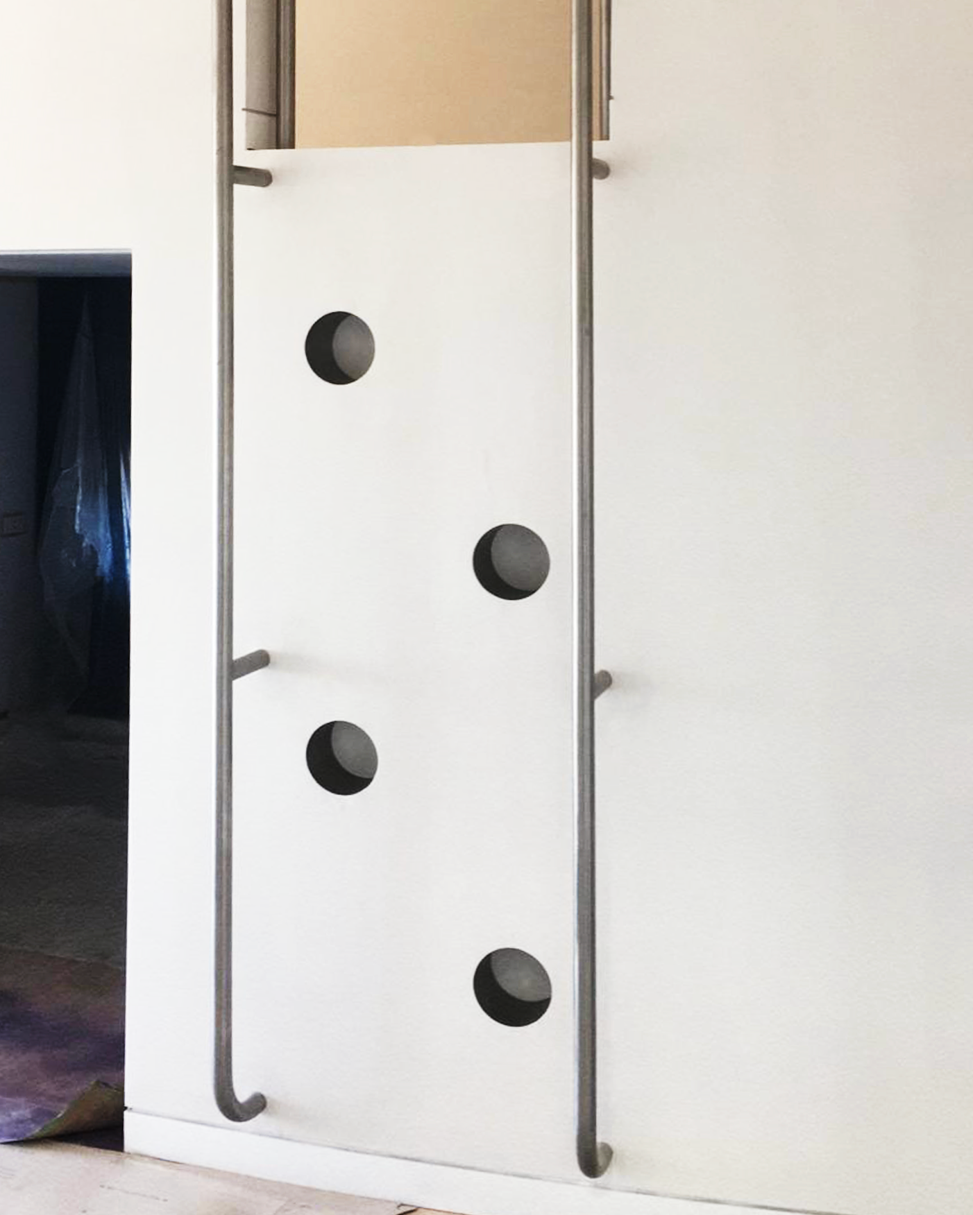  Stainless steel grab bar with four stainless steel cylindrical steps for RJC Builders 