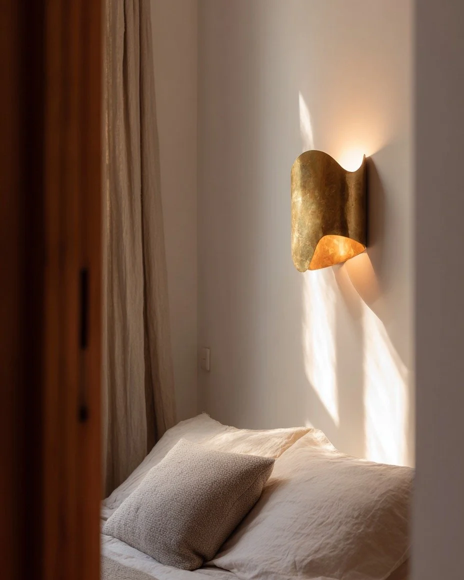 The Descender Sconce
.
Handcrafted from brass with aged mottled patina on its outer surface, the Descender Sconce offers a soft warm energy to every environment it inhibits.
.
This piece is lacquered to delay the oxidization process but can also be w