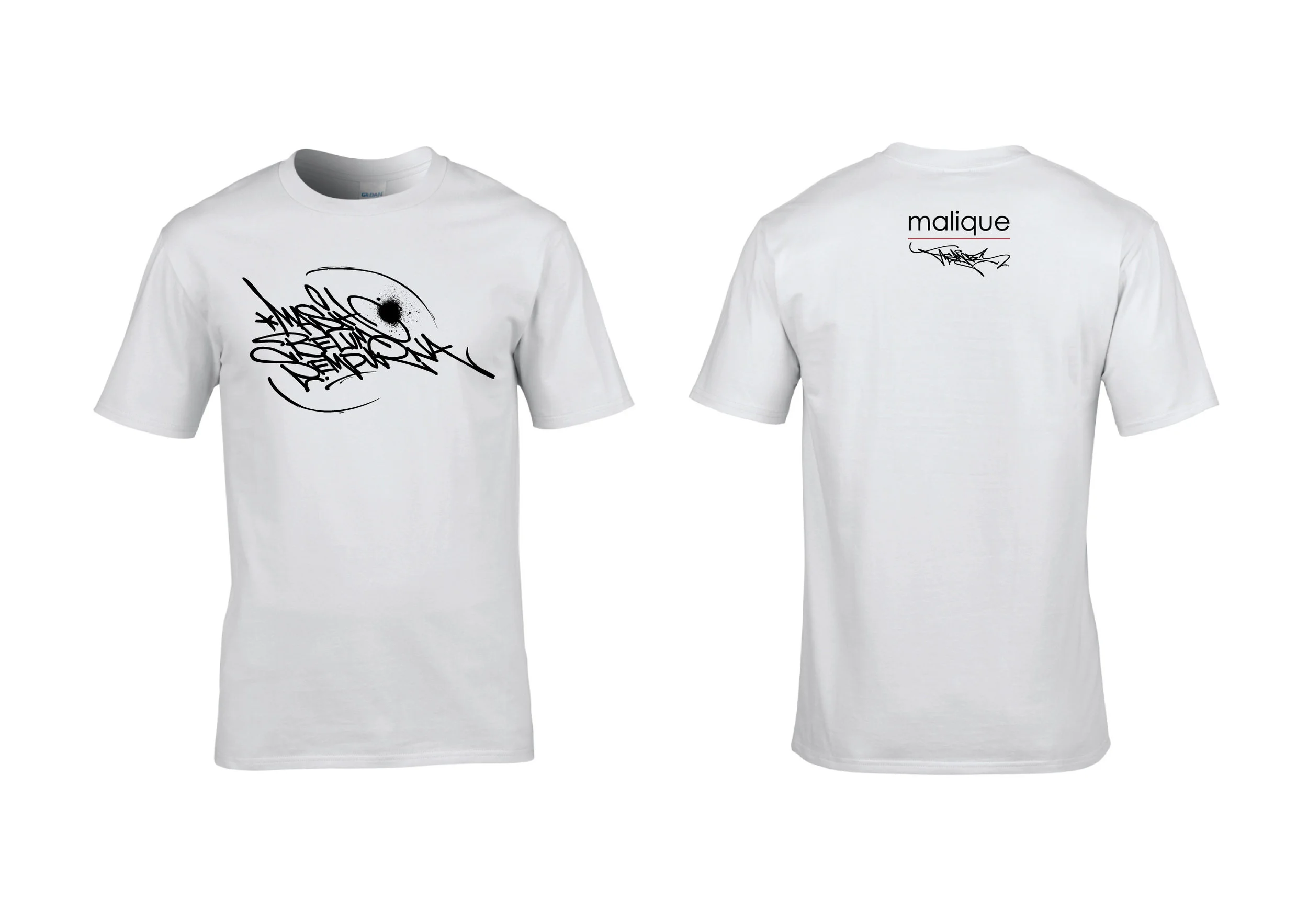 Malique x Asmoe Roc - Masih Belum Sempurna, white short-sleeved t-shirts.