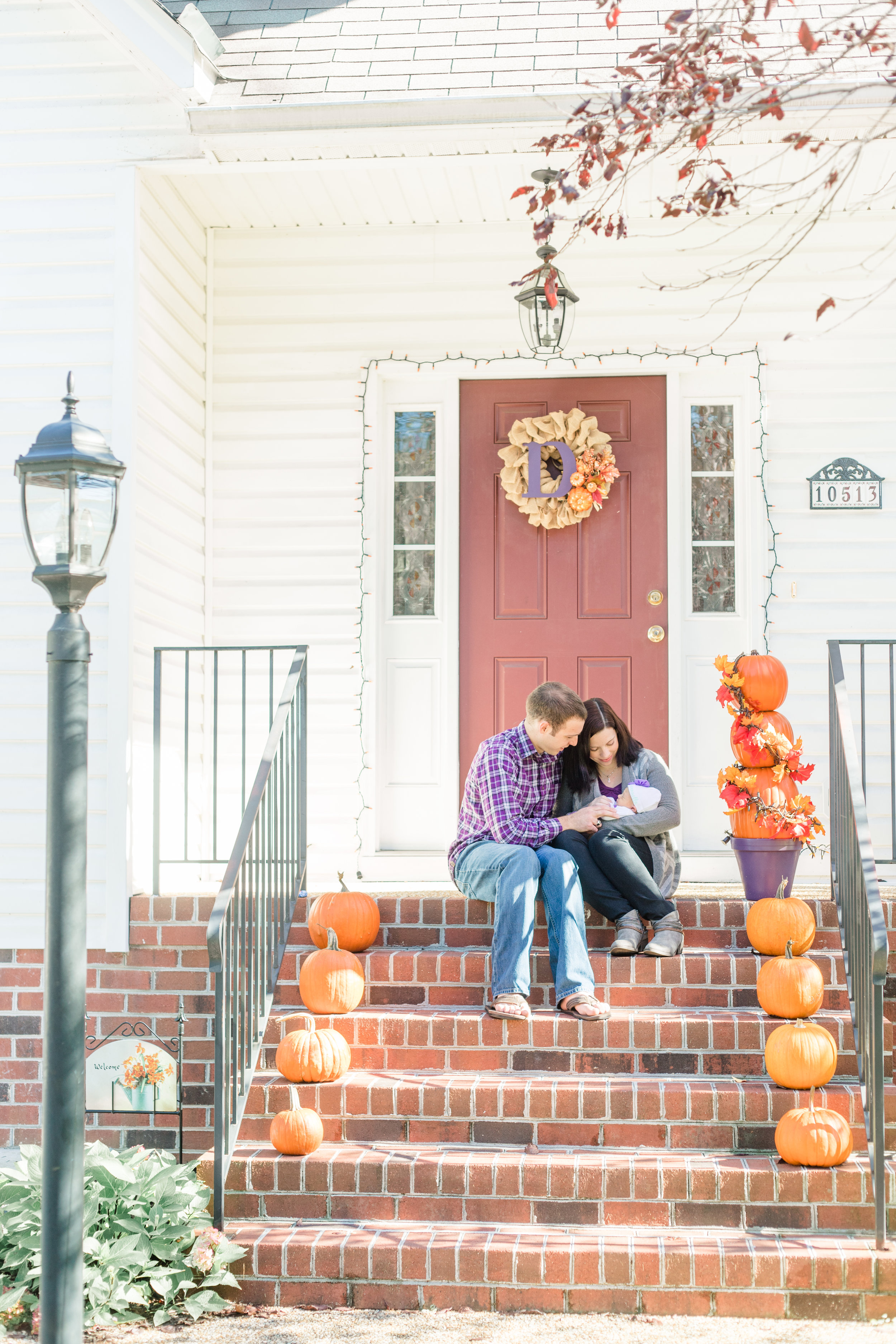 Richmond Fall Lifestyle Family Portrait with Newborn