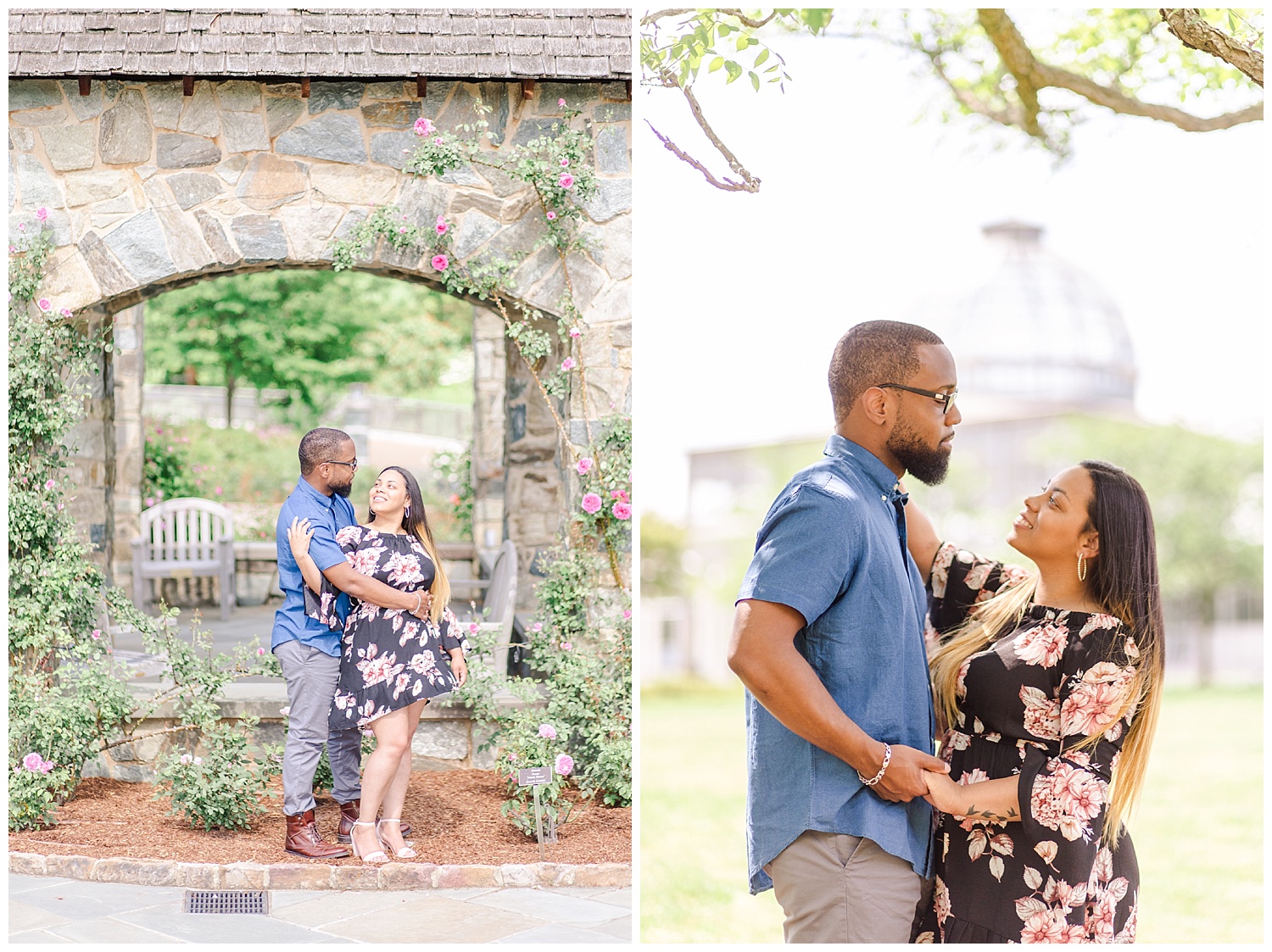 Lewis Ginter Botanical Gardens Engagement Session, Candice + CJ