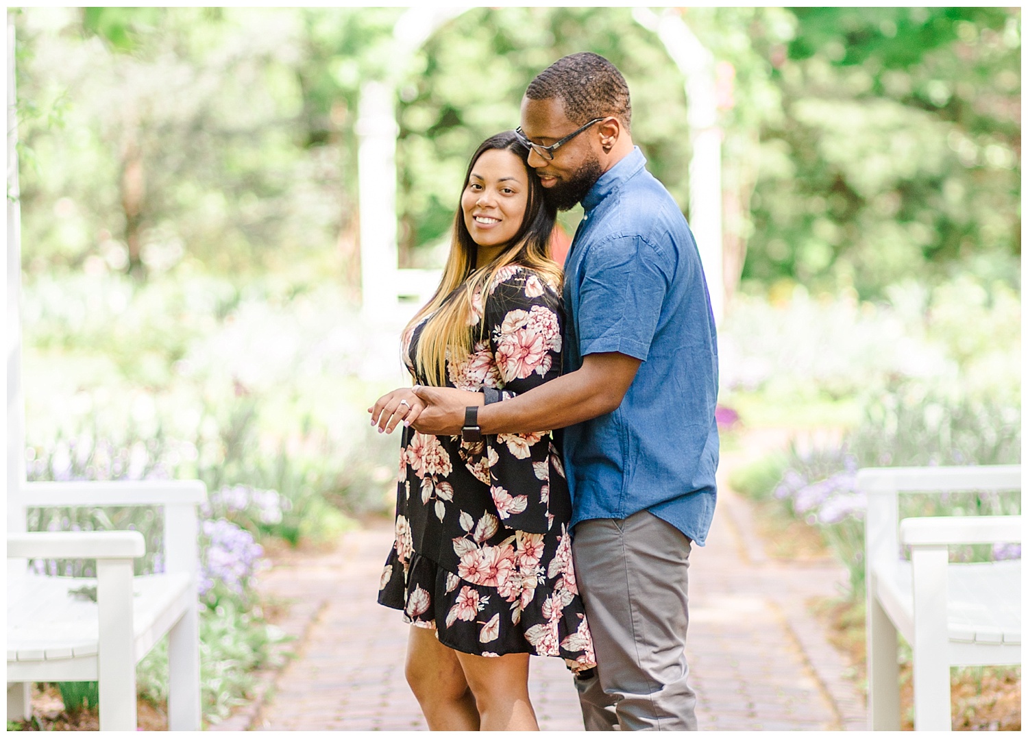 Lewis Ginter Botanical Gardens Engagement Session, Candice + CJ