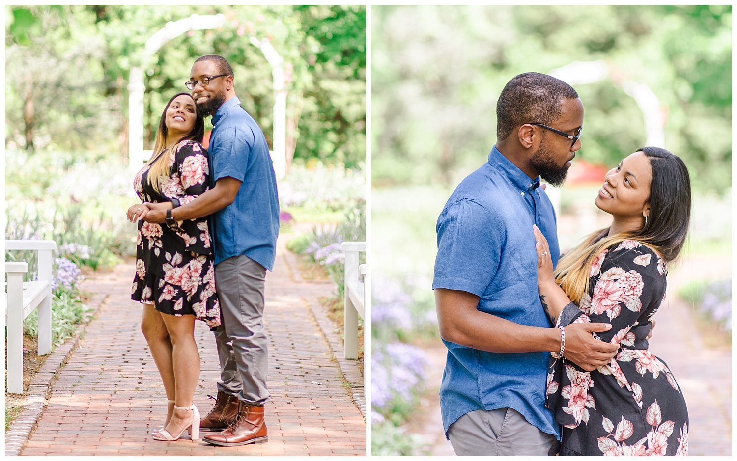 Lewis Ginter Botanical Gardens Engagement Session, Candice + CJ