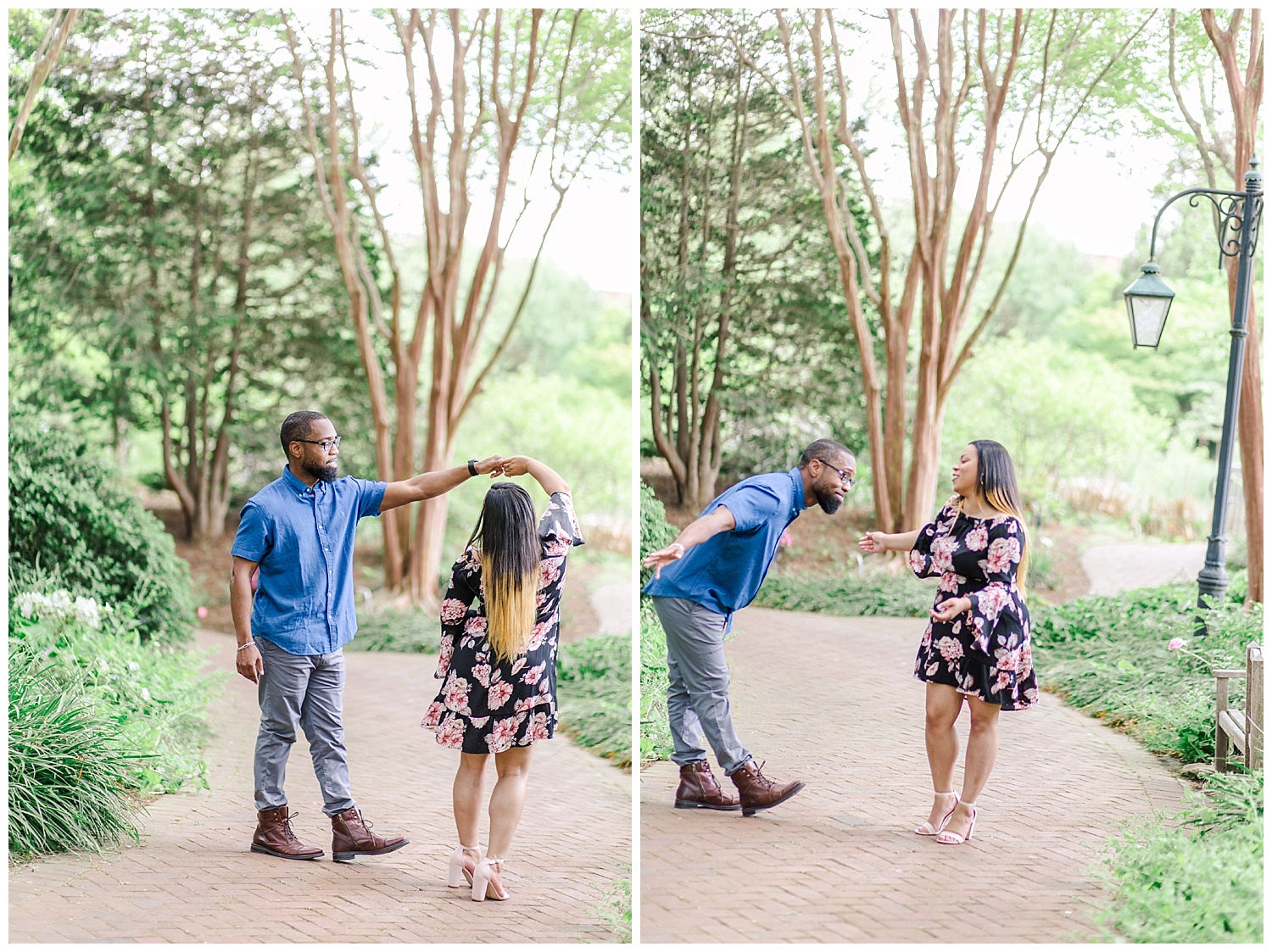 Lewis Ginter Botanical Gardens Engagement Session, Candice + CJ