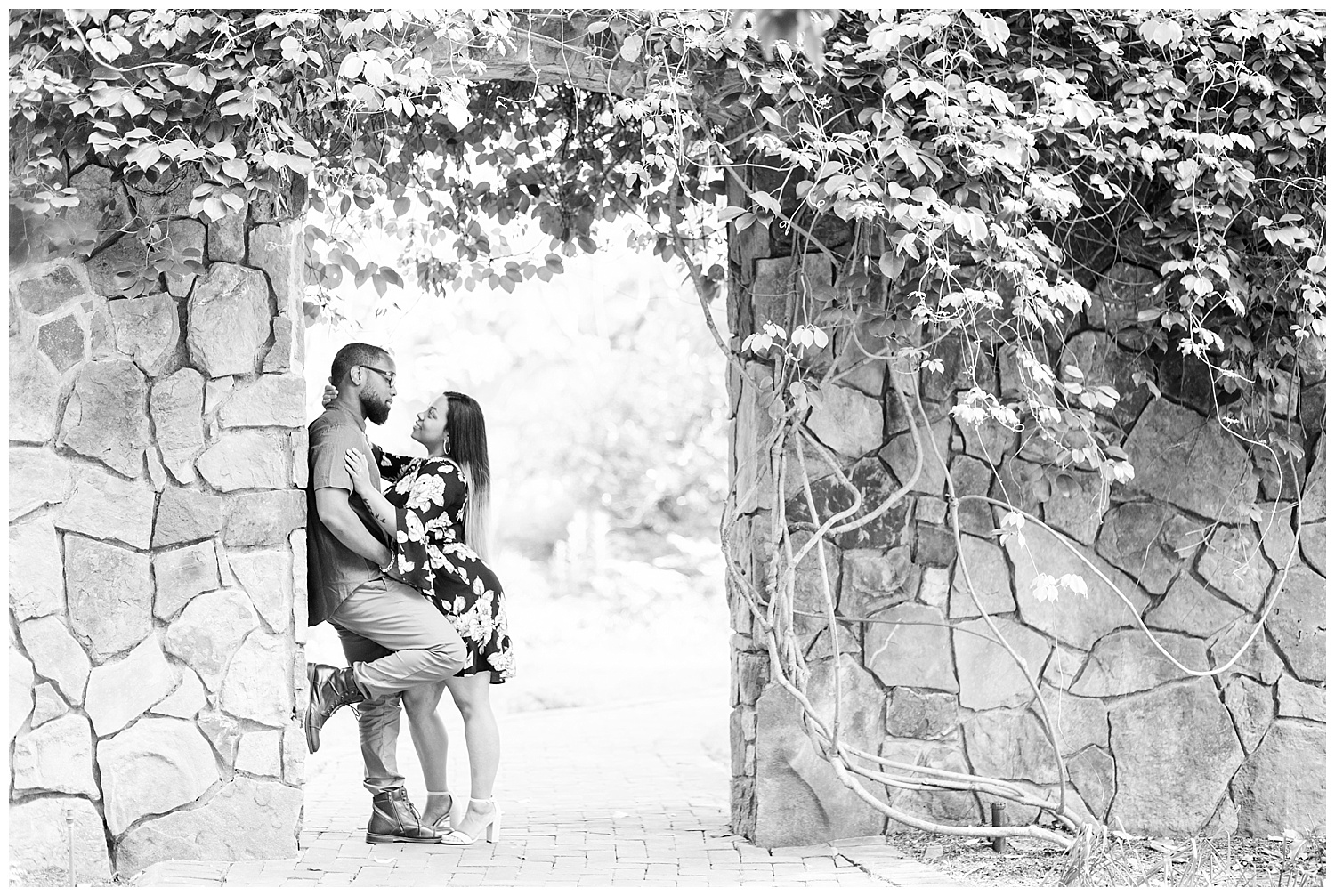 Lewis Ginter Botanical Gardens Engagement Session, Candice + CJ