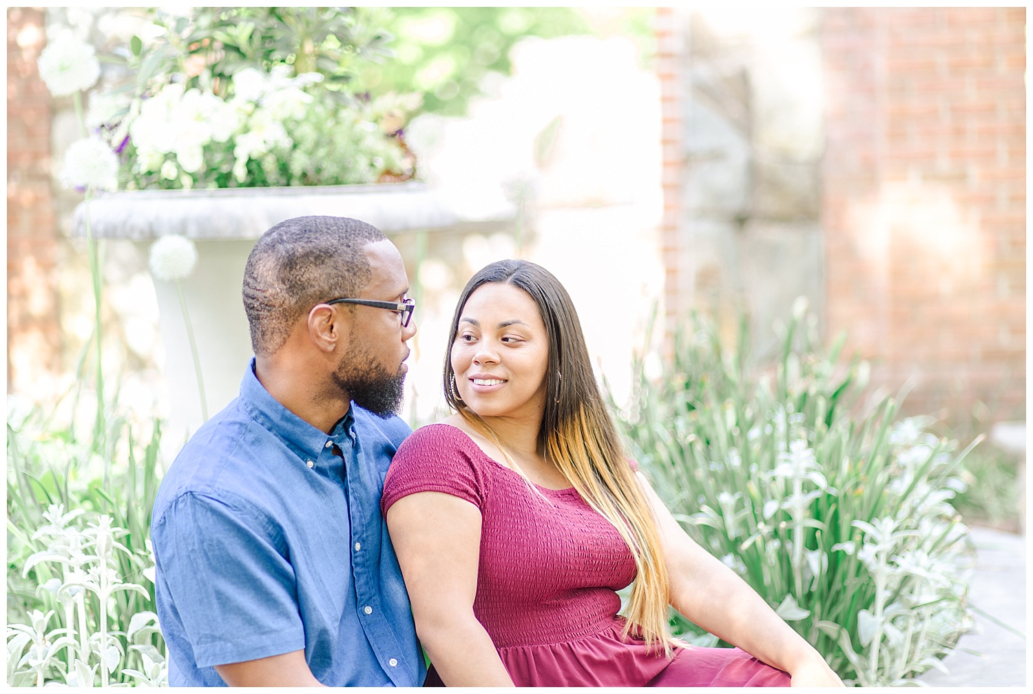 Lewis Ginter Botanical Gardens Engagement Session, Candice + CJ