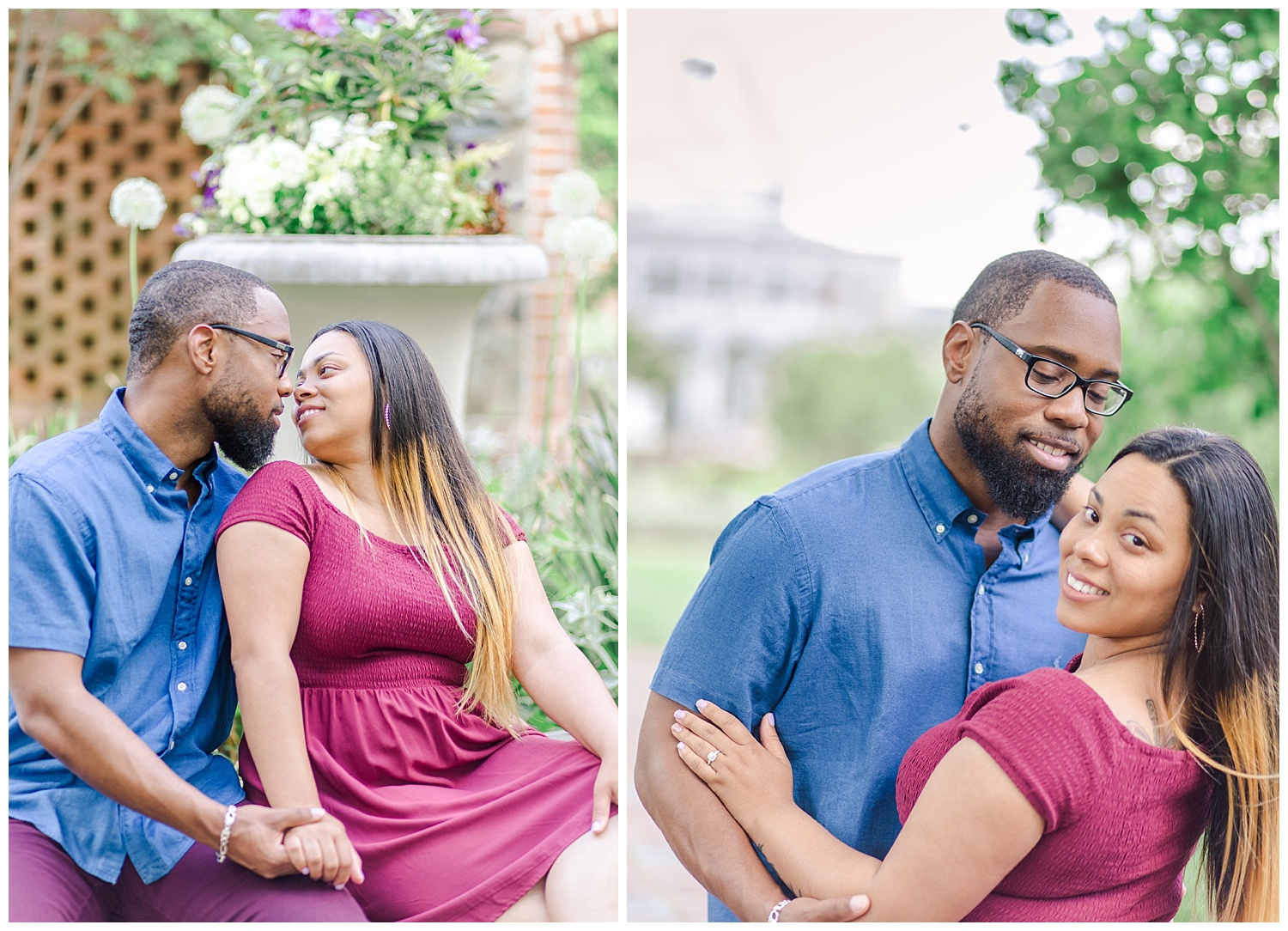 Lewis Ginter Botanical Gardens Engagement Session, Candice + CJ