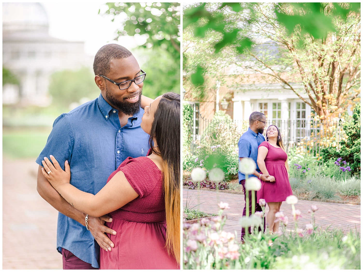 Lewis Ginter Botanical Gardens Engagement Session, Candice + CJ