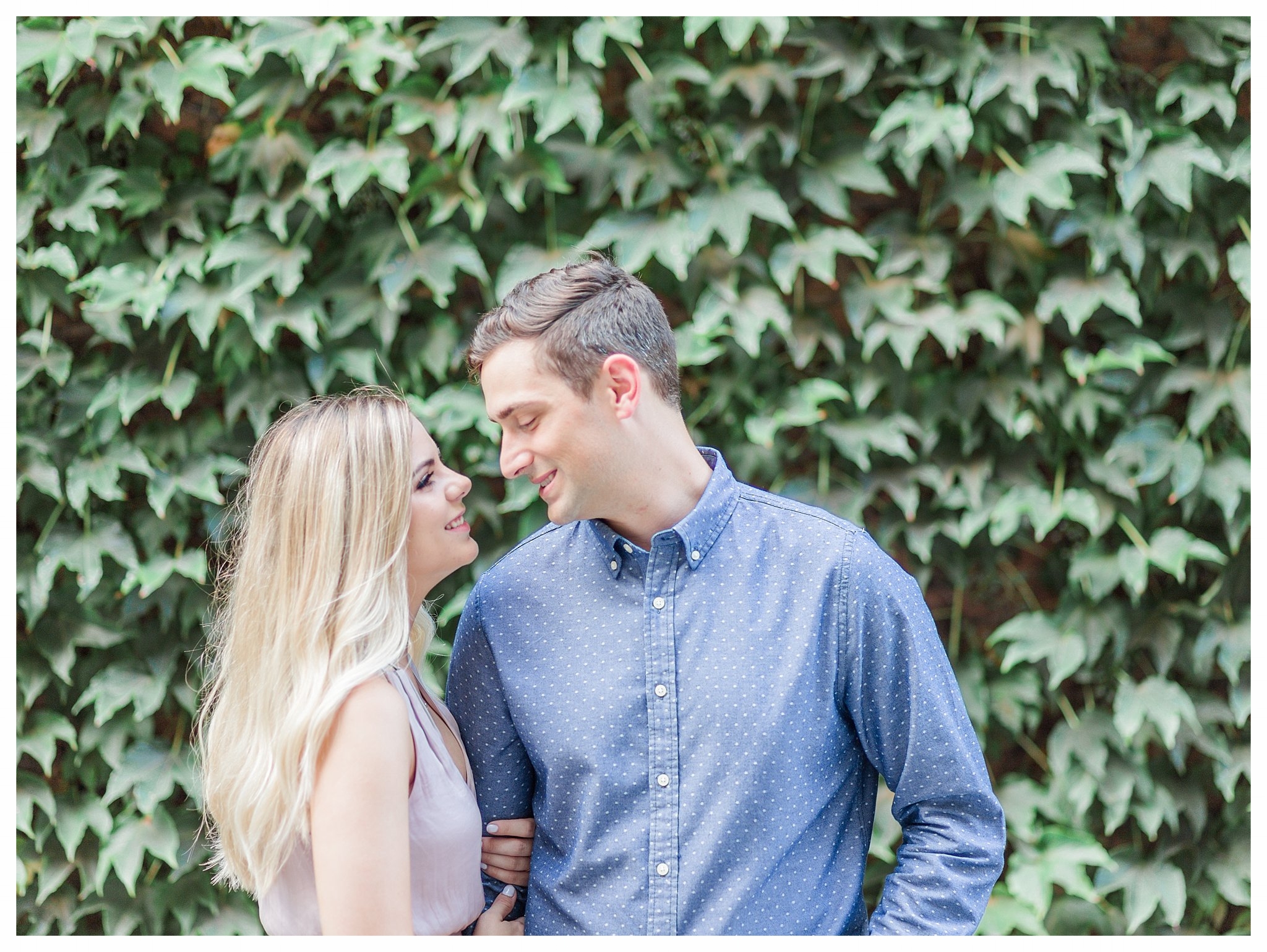 Richmond Engagement Photos - Shockoe Bottom Ivy Wall - Katie + Reid