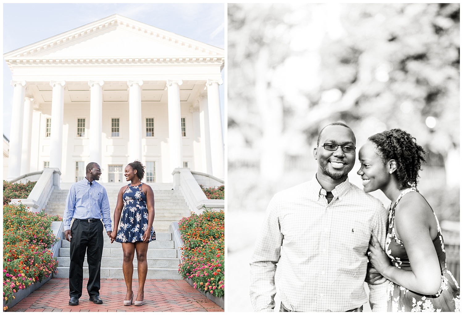 Virginia State Capitol engagement session - Cherise + Jeremy