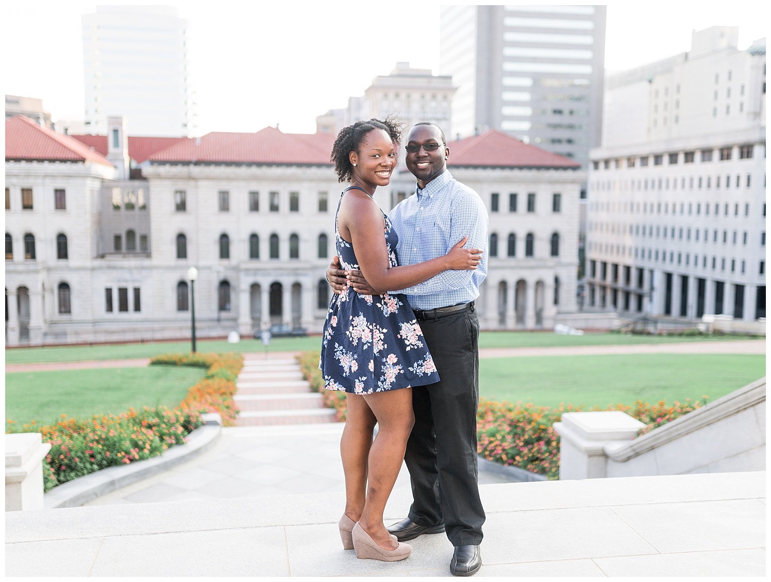 Virginia State Capitol engagement session - Cherise + Jeremy