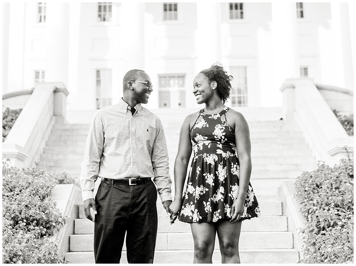 Virginia State Capitol engagement session - Cherise + Jeremy