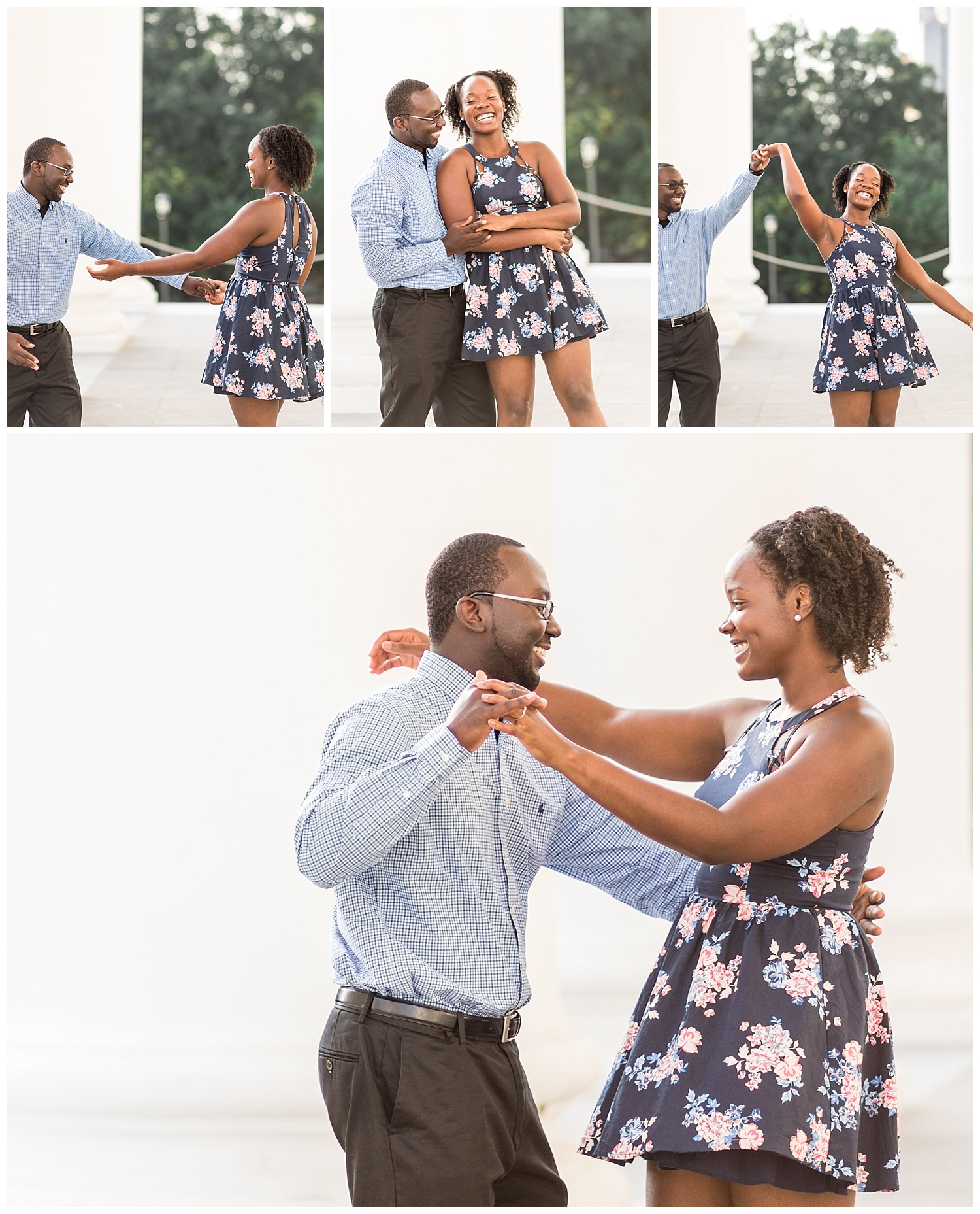 Virginia State Capitol engagement session - Cherise + Jeremy