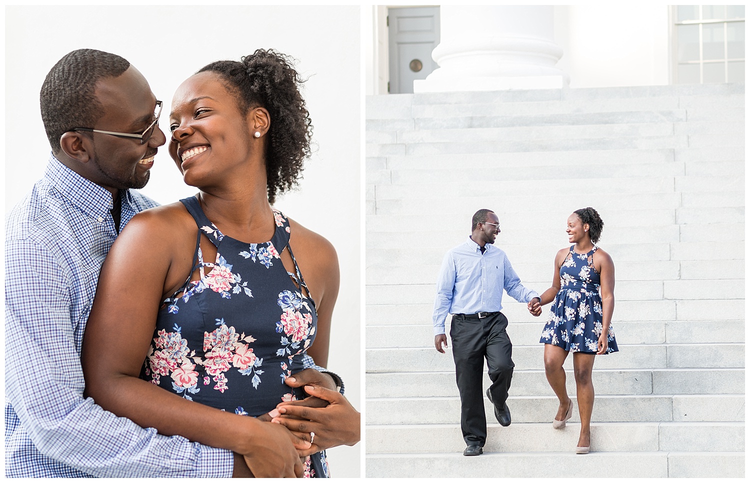 Virginia State Capitol engagement session - Cherise + Jeremy