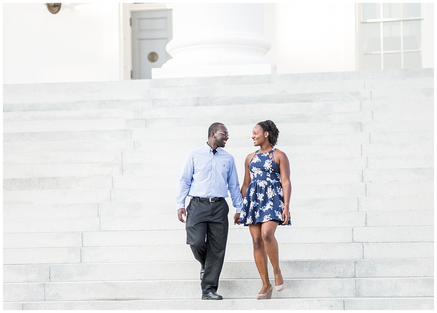 Virginia State Capitol engagement session - Cherise + Jeremy