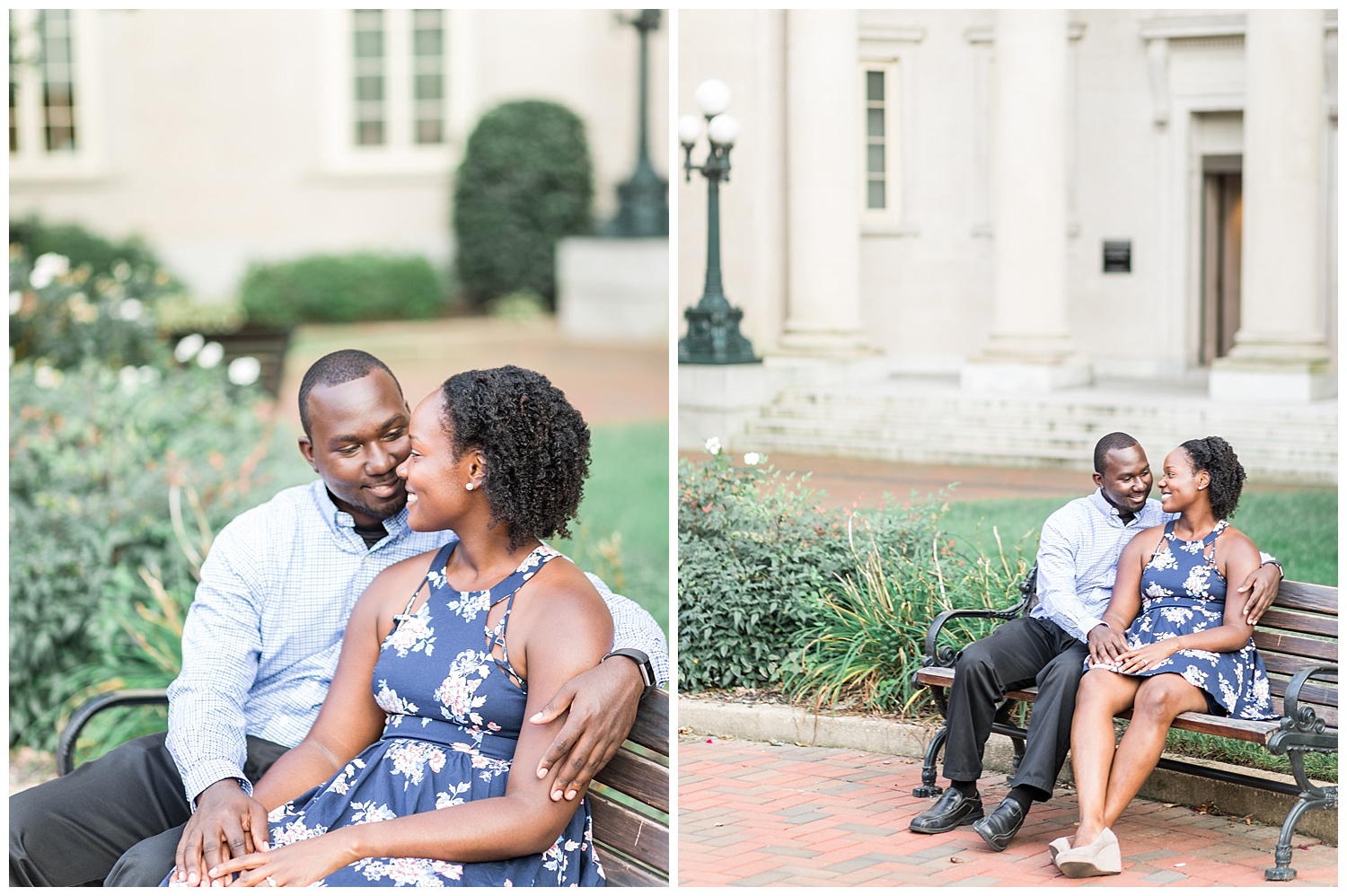 Virginia State Capitol engagement portraits - Cherise + Jeremy