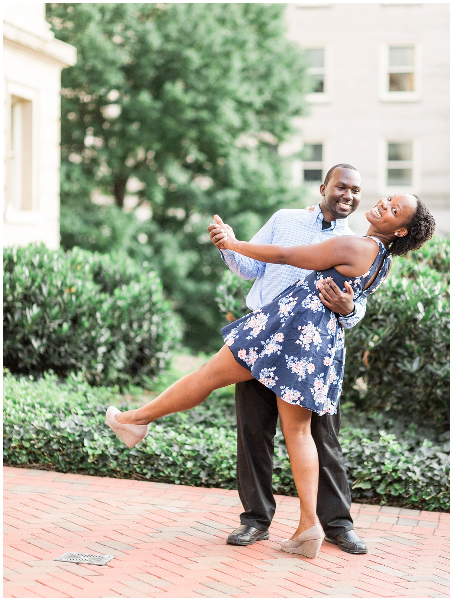 Virginia State Capitol engagement session - Cherise + Jeremy