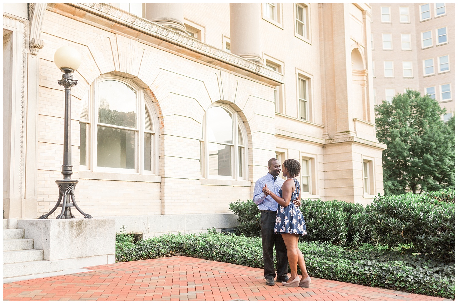 Virginia State Capitol engagement portraits - Cherise + Jeremy
