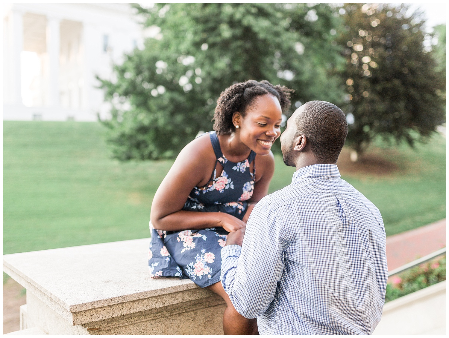 Virginia State Capitol engagement portraits - Cherise + Jeremy