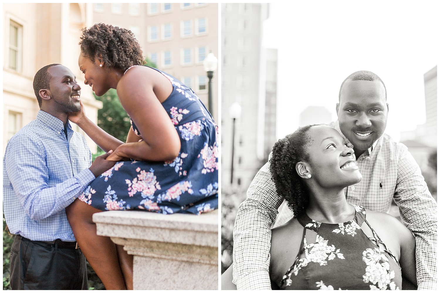 Virginia State Capitol engagement portraits - Cherise + Jeremy