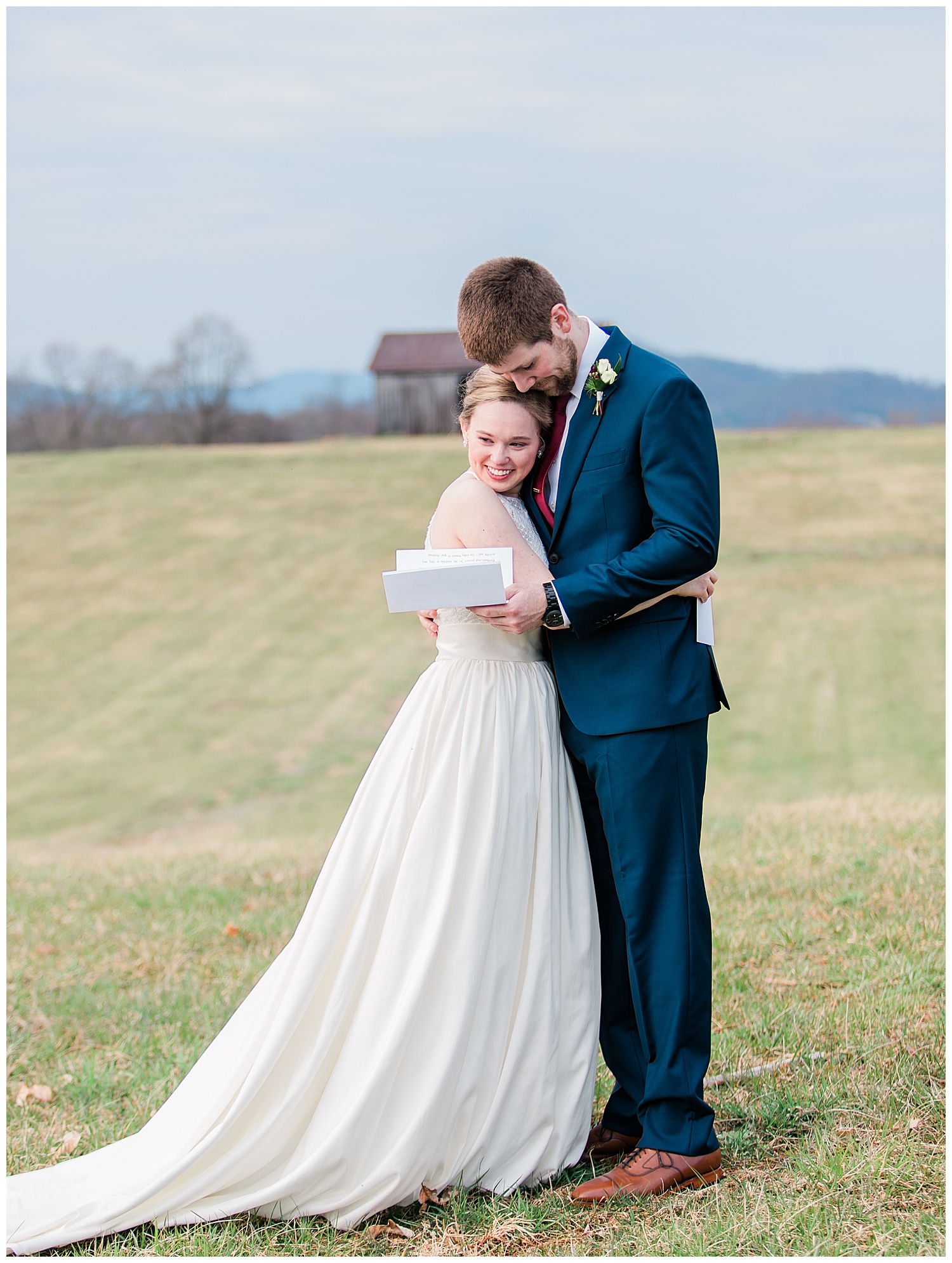 Early Mountain  Vineyards Wedding First Look - Charlottesville, VA