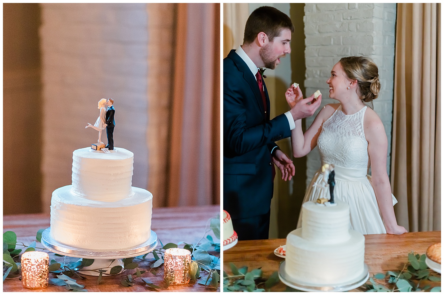 Early Mountain Vineyards Wedding Reception Cake cutting - Charlottesville, VA