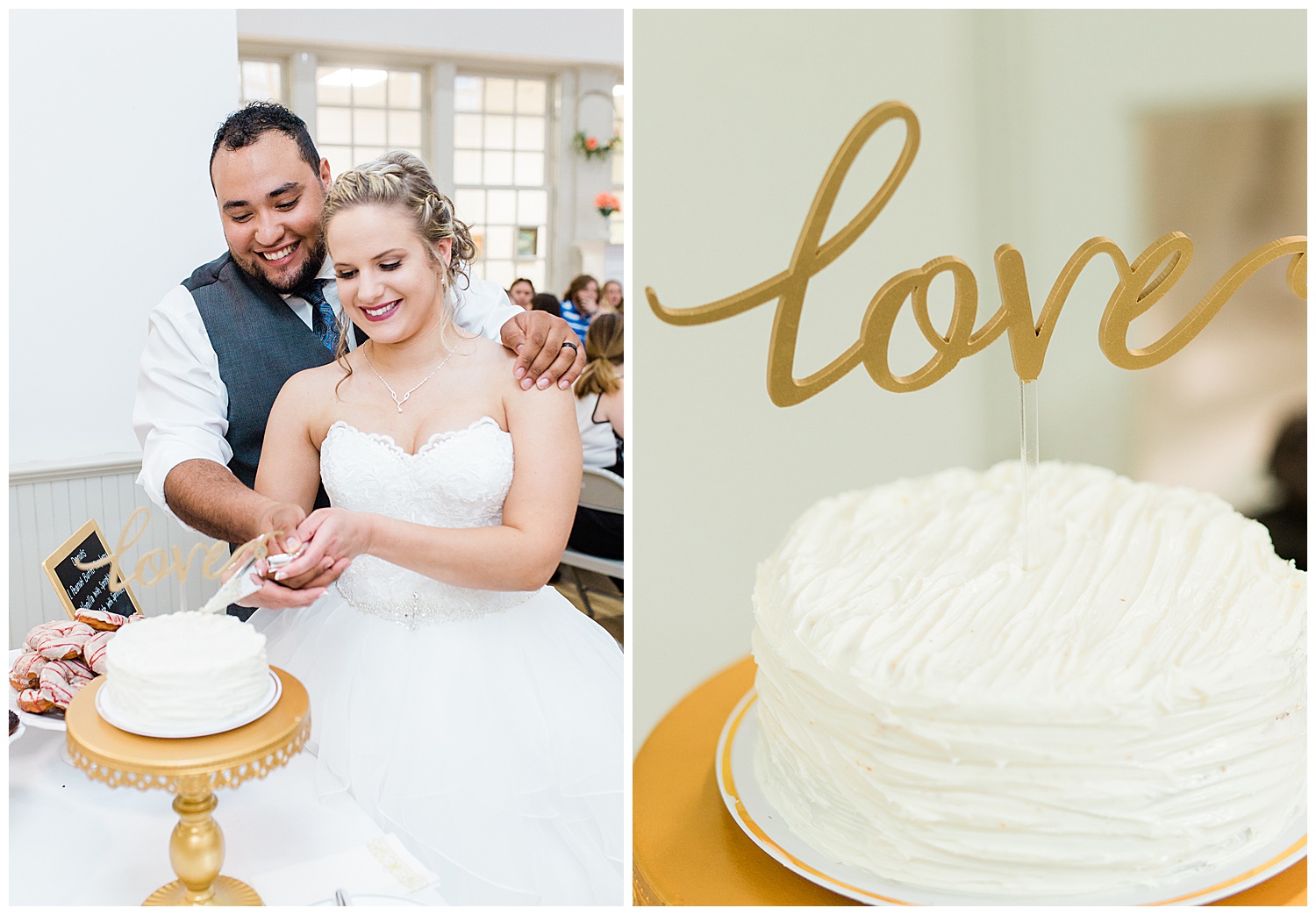 Wedding Reception Cake Cutting - Virginia Wedding Photographers