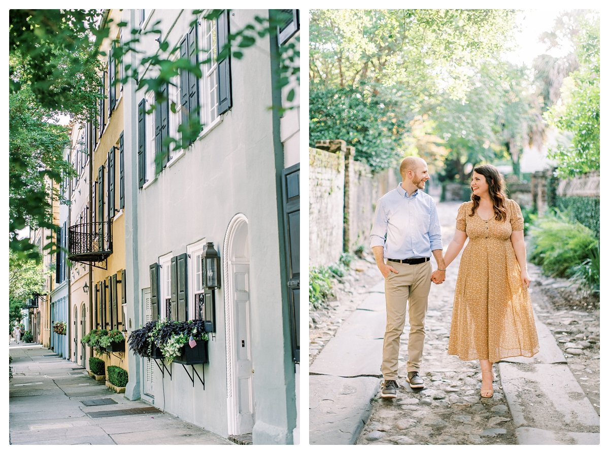 Charleston Wedding Photographers - Rainbow Row Engagement