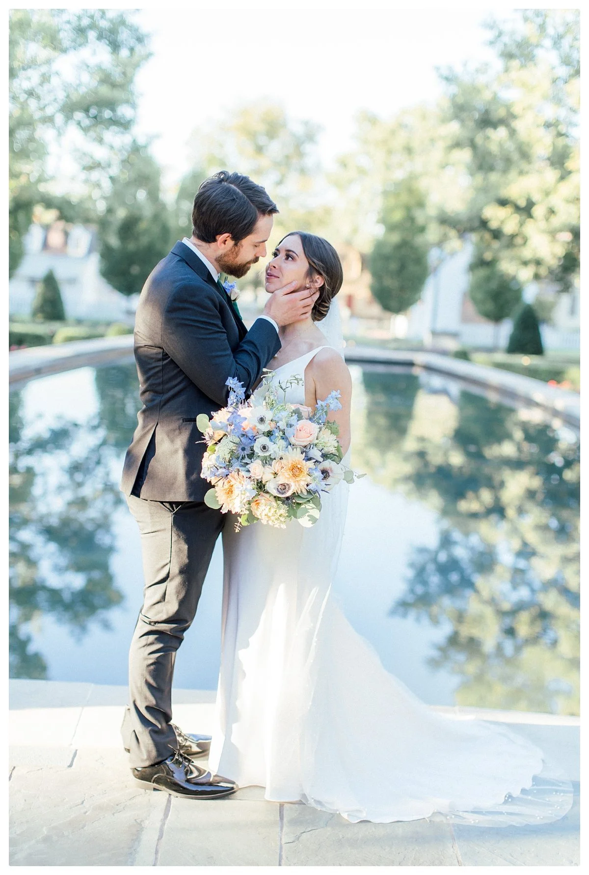 Williamsburg Inn Wedding in the Oval Garden with Fountain Garden Reception