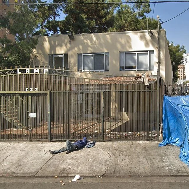 Study of light and shadow on &quot;Google Street View&quot; images. LA Skid Row 2017.