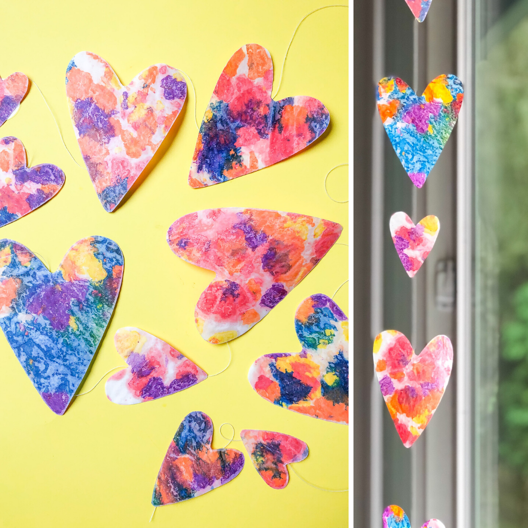 crayon hearts craft