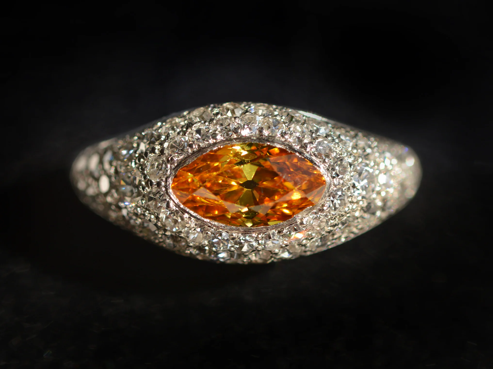 Orange diamond ring