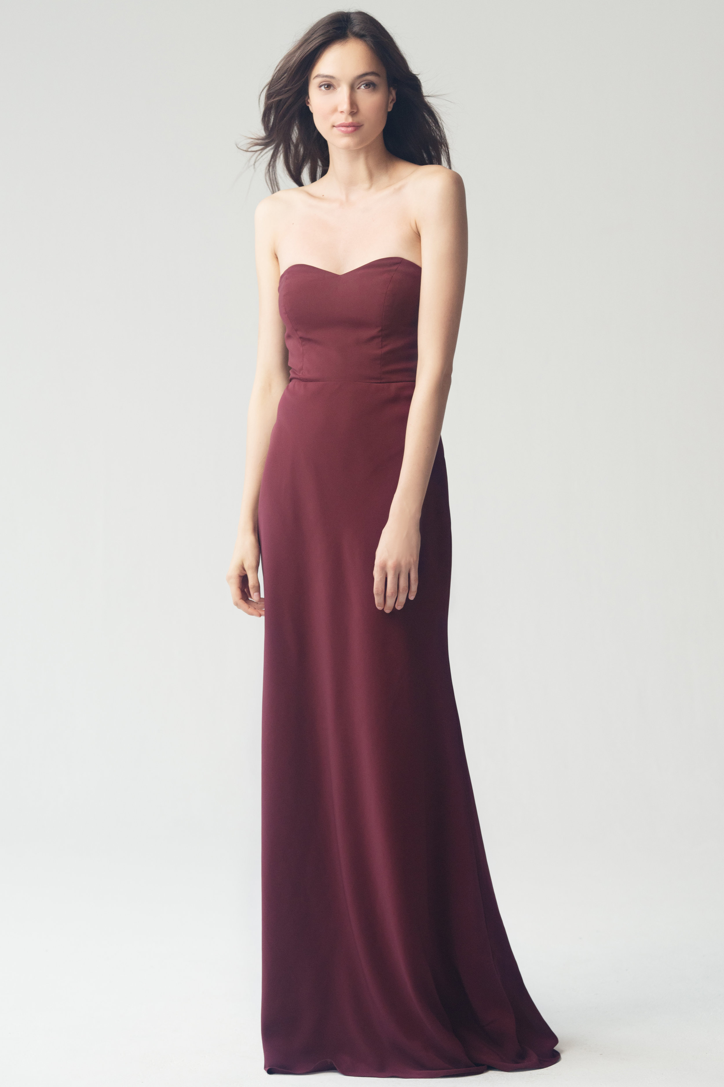 Jenny Yoo Kylie Hibiscus Crepe De Chine