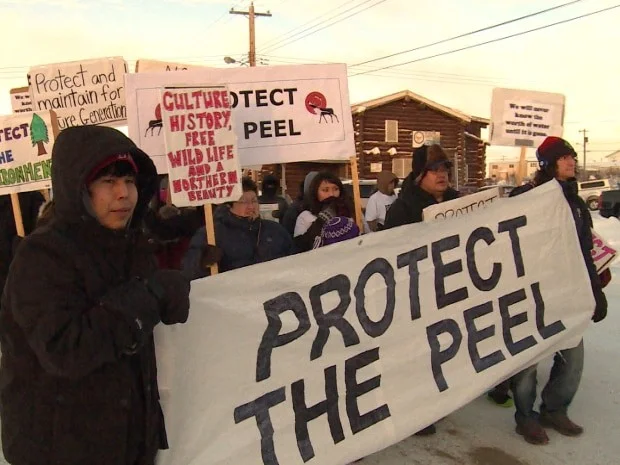 Protect the Peel protest in Inuvik. Photo credit: cbc.ca