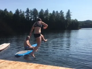 Countless jumping competitions off the dock into the cool water.