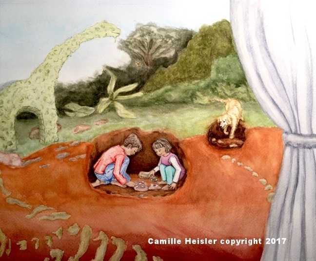 James, Lily and Rosey find Treasures in the Garden, from the book "Exploring Soils: A Hidden World Underground".