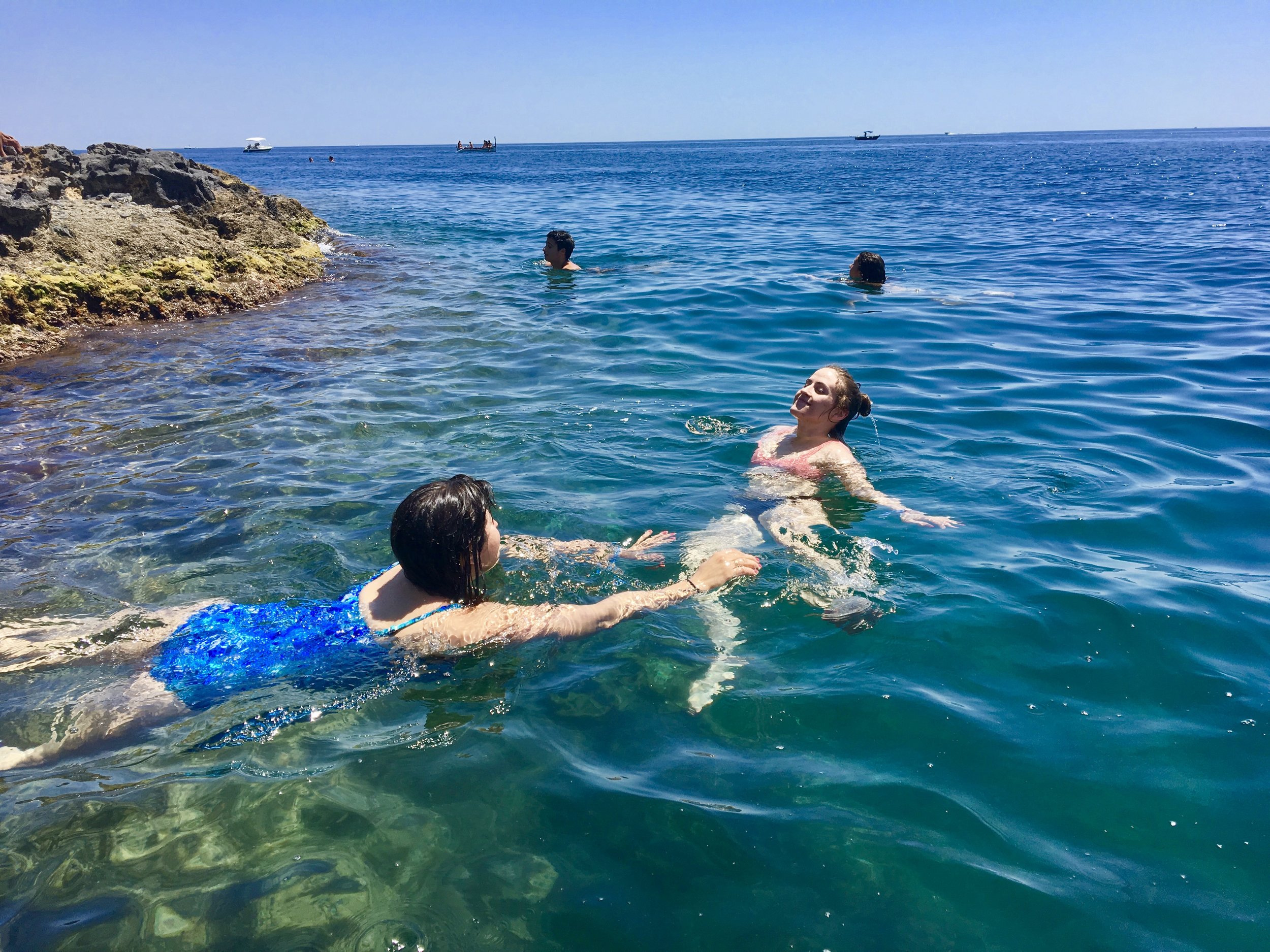 LC & my synchronized swimming routine in the Mediterranean