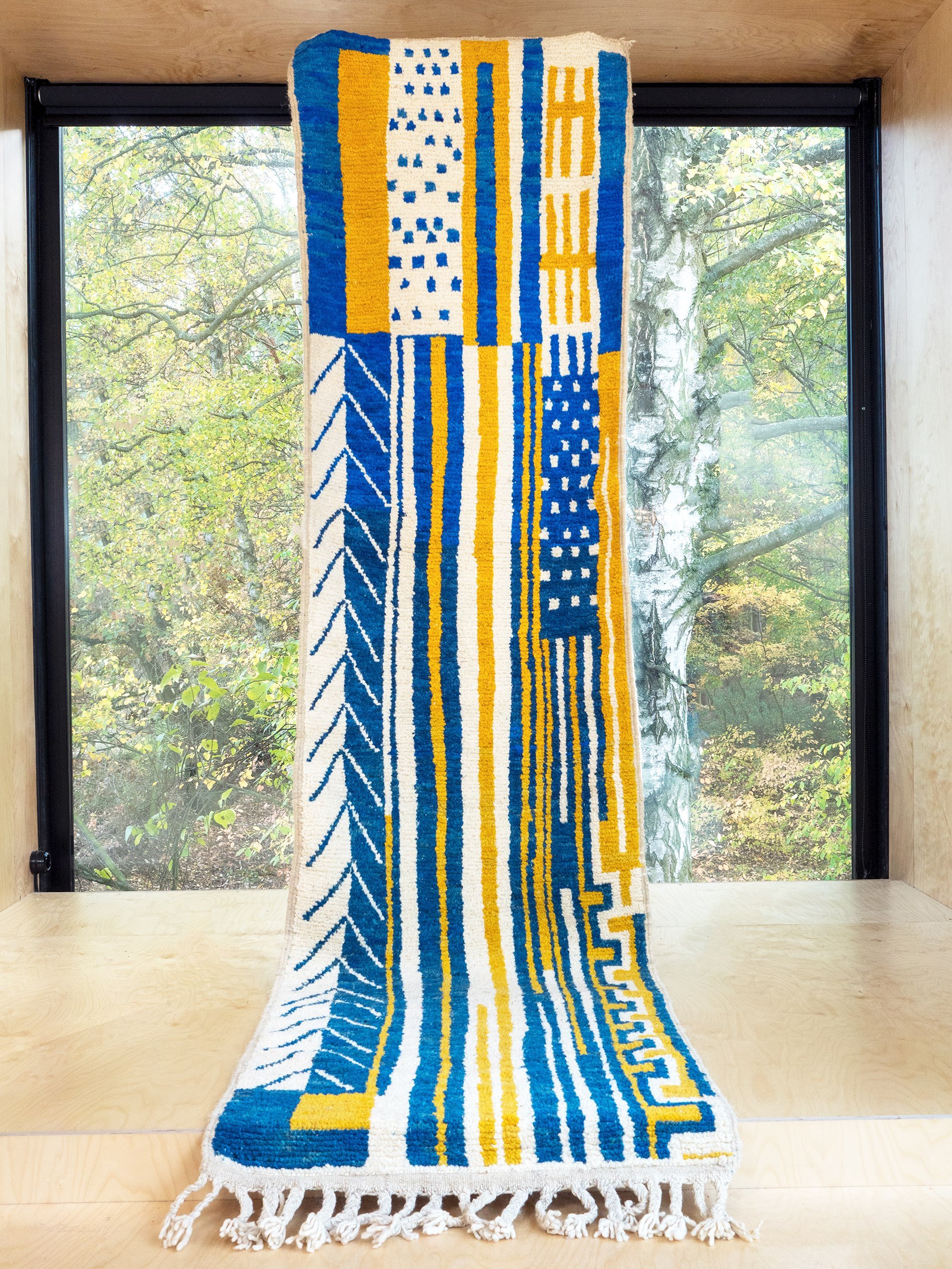 MOROCCAN BOUJAD CARPET RUNNER - BLUE RAIN - 307 X 80 CM.jpg