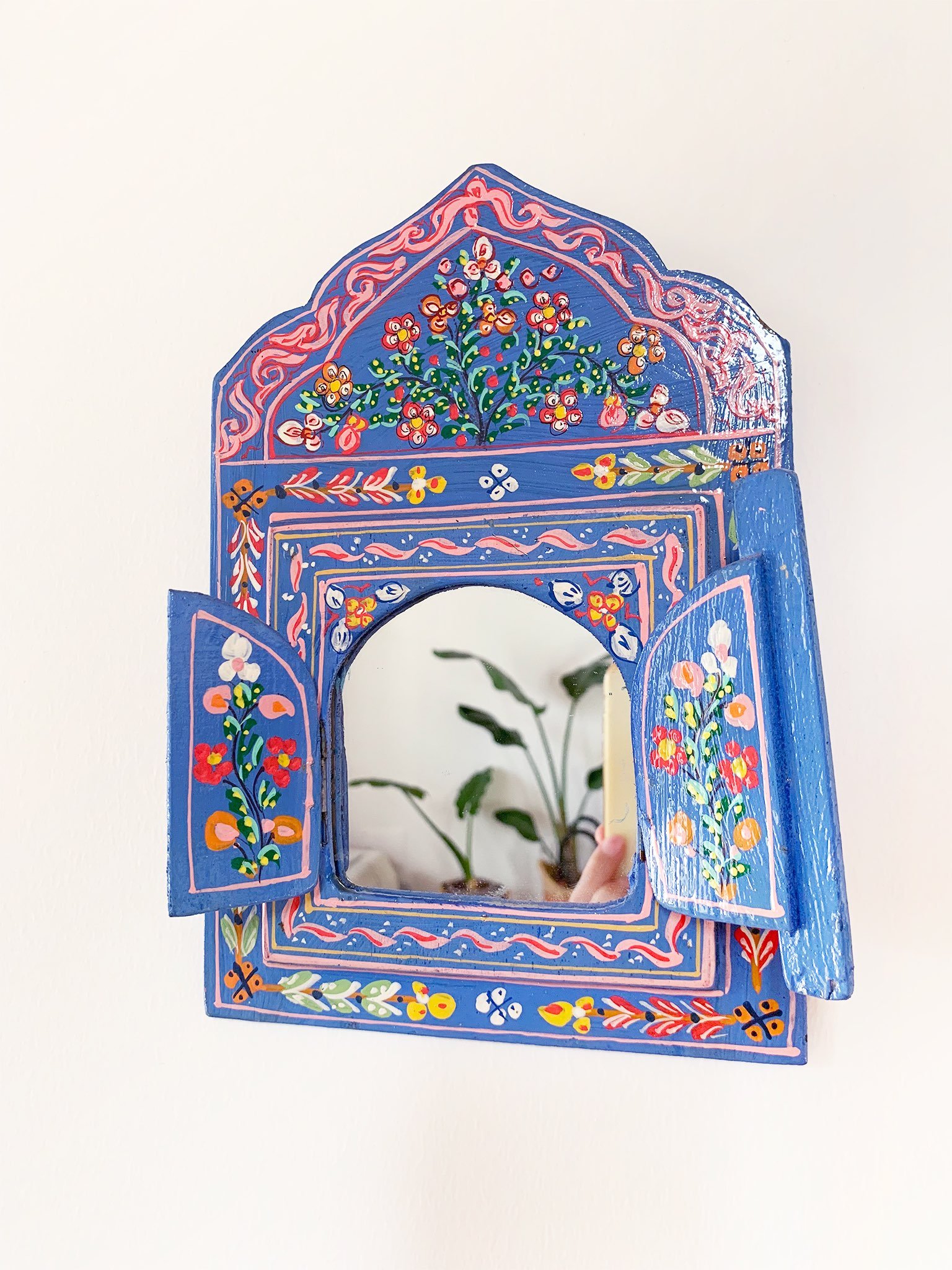 Moroccan hand painted mirror - blue 1.jpg