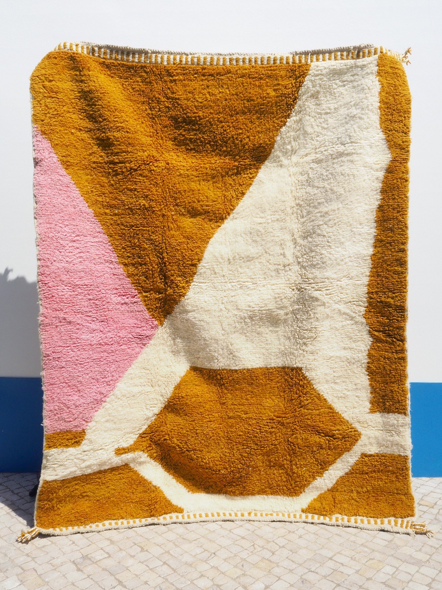 moroccan wool beniourain rug - golden dream - 250x200cm