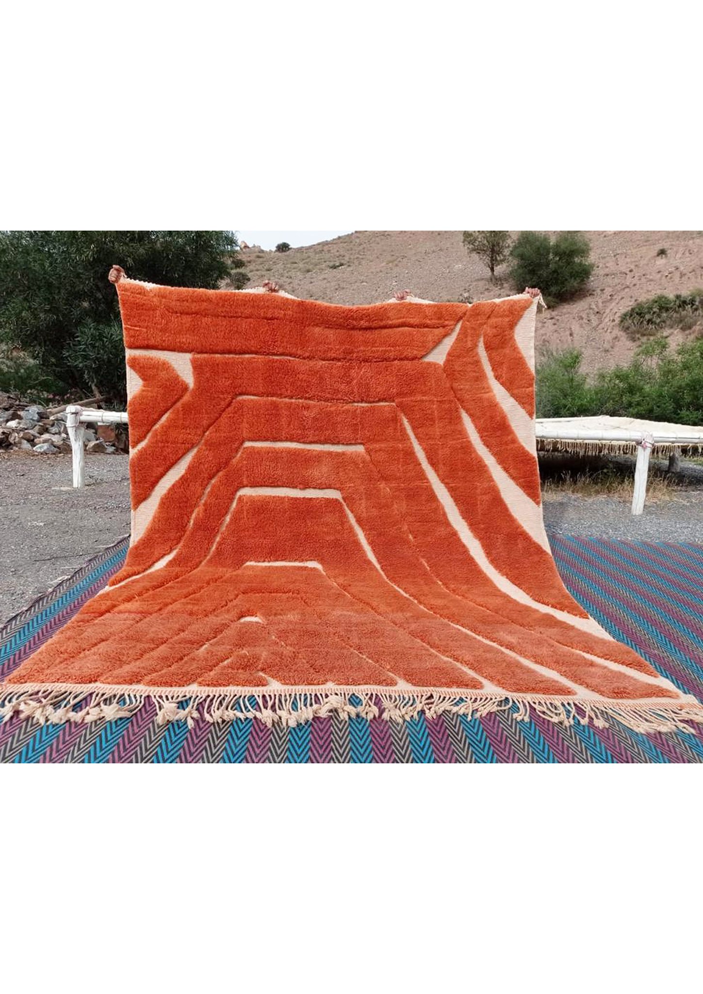 Moroccan Beni M'rirt Wool Rug - Fire