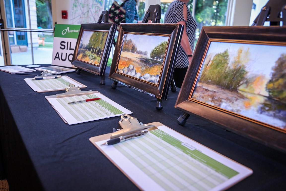 There was a silent auction with paintings donated by a local artist, Gail Bell, who has been painting Aspetuck Land Trust open spaces in Fairfield. Thank you, Gail!